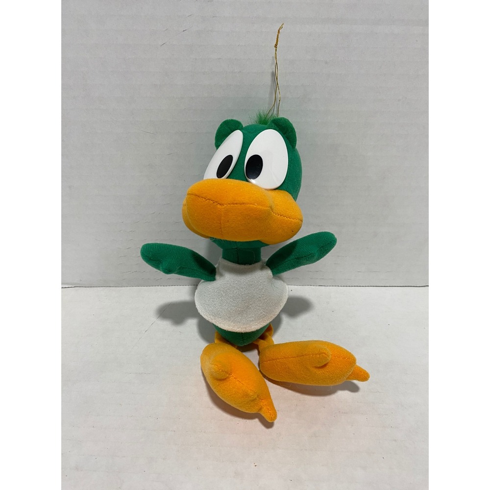 Warner Bros Plucky Duck Plush Unisex Tiny Toons Ornament Green 7in Excellent